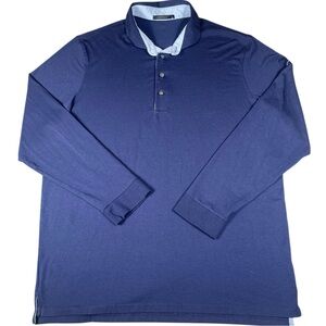 Greyson Apache Men’s Blue Long Sleeve Soft Golf Polo Shirt Size XL